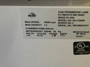 Nuaire NU-C200R NUWIND 18k RPM 2L Refrigerated Centrifuge, V3