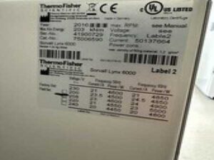 Thermo Scientific Sorvall Lynx 6000 Superspeed Refrigerated Floor Centrifuge