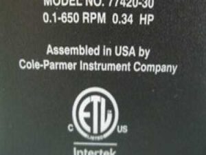 Cole-Parmer 77420-30 Masterflex I/P Digital Console Drive 77600-62 Pump Head E9