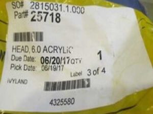 LMI / Milton Roy 5" Pump Head, 6 Screw, Acrylic, Caustic, 25718, New Surplus