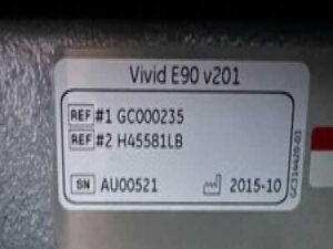 GE Vivid E90 v210 Year 2015 cardiovascular ultrasound w/ M5Sc, C1-6 & P2D (E908)