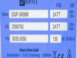 Dionex UltiMate 3000 Pump DGP-3600M P/N 5035.0050 (3370292)