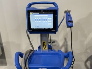 GE Dinamap VC150 Patient Monitor w/ SpO2, NIBP, Temp, Printer, Cart, PS